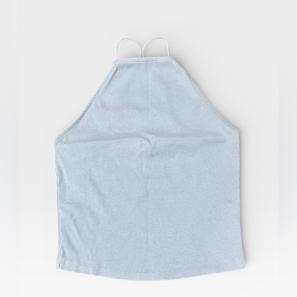 Zara Light Blue Crossy Back Spaghetti Strap Tank Top Medium - Picture 2 of 5